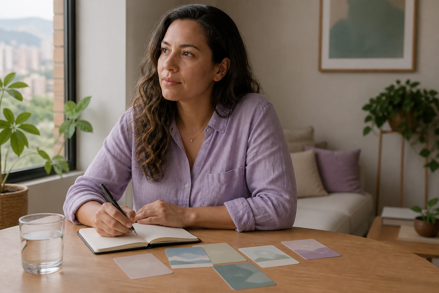 Mujer adulta escribiendo en un cuaderno durante un ejercicio de observación emocional