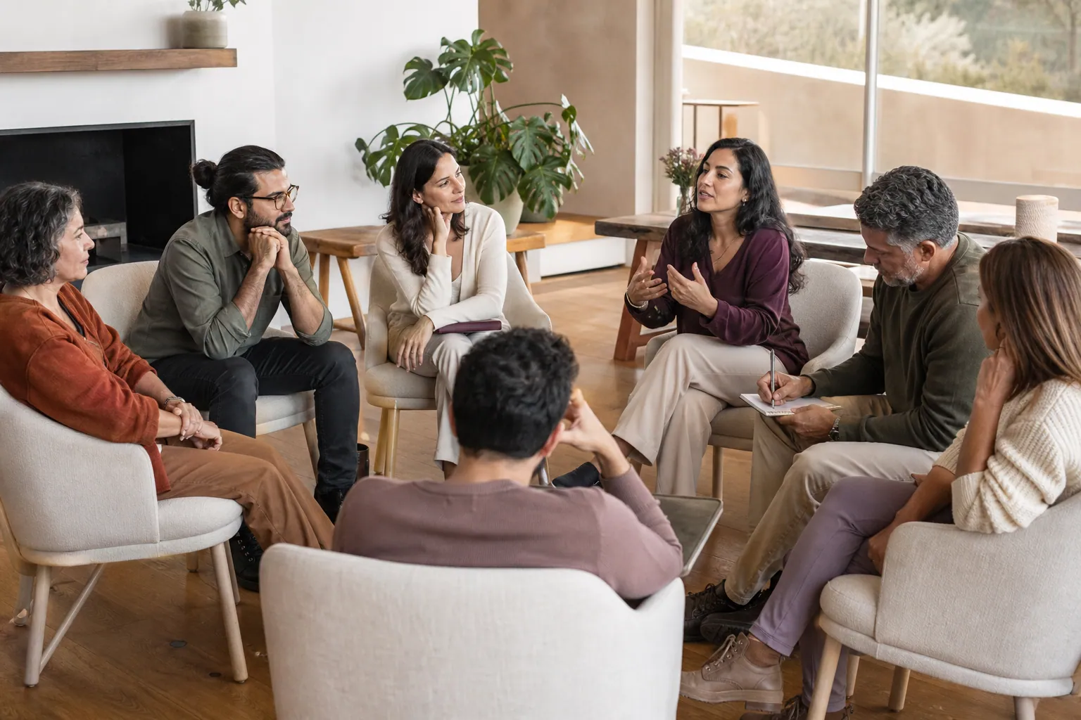 Participantes de un encuentro de crecimiento personal.