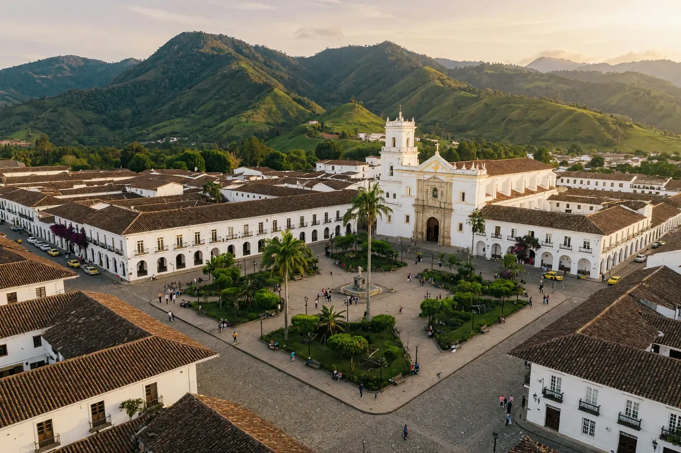 Arquitectura colonial del centro de Popayán, Colombia.
