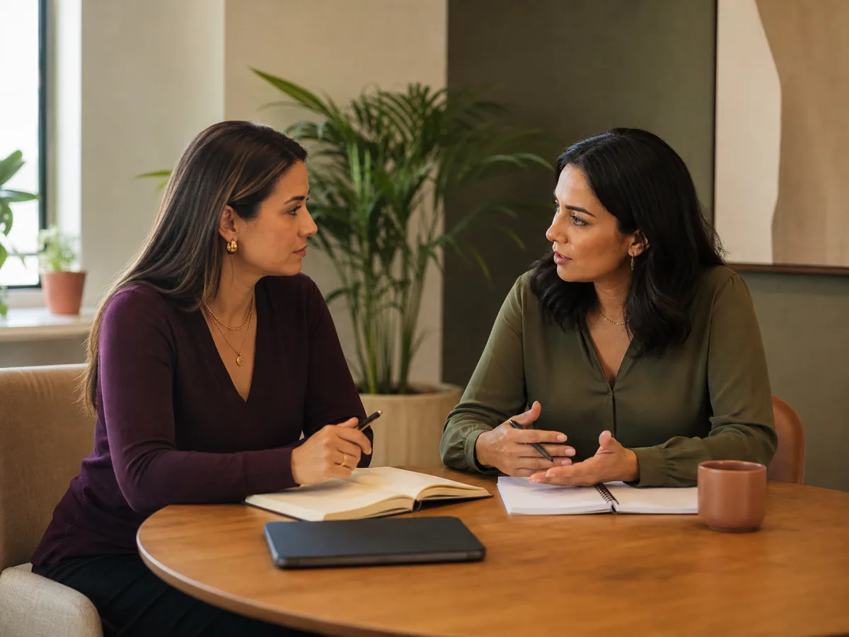 Conversación para diseñar un taller empresarial.